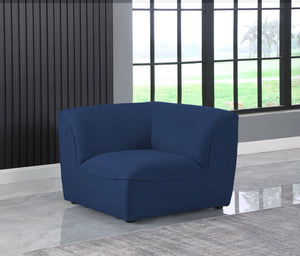 Miramar Linen Textured Fabric / Engineered Wood / Foam Contemporary Navy Durable Linen Textured Corner - 38" W x 38" D x 28.5" H