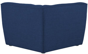 Miramar Linen Textured Fabric / Engineered Wood / Foam Contemporary Navy Durable Linen Textured Corner - 38" W x 38" D x 28.5" H