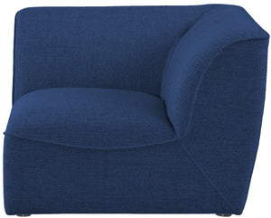 Miramar Linen Textured Fabric / Engineered Wood / Foam Contemporary Navy Durable Linen Textured Corner - 38" W x 38" D x 28.5" H