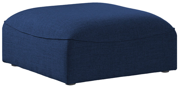Miramar Linen Textured Fabric / Engineered Wood / Foam Contemporary Navy Durable Linen Textured Ottoman - 35" W x 35" D x 17.5" H