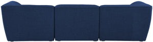 Miramar Linen Textured Fabric / Engineered Wood / Foam Contemporary Navy Durable Linen Textured Modular Sofa - 109" W x 38" D x 28.5" H