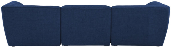 Miramar Linen Textured Fabric / Engineered Wood / Foam Contemporary Navy Durable Linen Textured Modular Sofa - 109" W x 38" D x 28.5" H