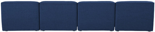 Miramar Linen Textured Fabric / Engineered Wood / Foam Contemporary Navy Durable Linen Textured Modular Sofa - 132" W x 38" D x 28.5" H