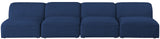 Miramar Linen Textured Fabric / Engineered Wood / Foam Contemporary Navy Durable Linen Textured Modular Sofa - 132" W x 38" D x 28.5" H