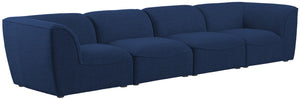 Miramar Linen Textured Fabric / Engineered Wood / Foam Contemporary Navy Durable Linen Textured Modular Sofa - 142" W x 38" D x 28.5" H