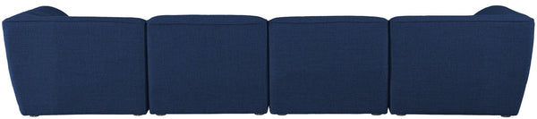 Miramar Linen Textured Fabric / Engineered Wood / Foam Contemporary Navy Durable Linen Textured Modular Sofa - 142" W x 38" D x 28.5" H