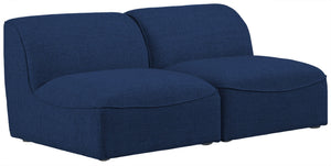 Miramar Linen Textured Fabric / Engineered Wood / Foam Contemporary Navy Durable Linen Textured Modular Sofa - 66" W x 38" D x 28.5" H