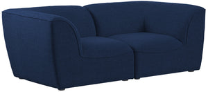 Miramar Linen Textured Fabric / Engineered Wood / Foam Contemporary Navy Durable Linen Textured Modular Sofa - 76" W x 38" D x 28.5" H