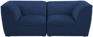 Miramar Linen Textured Fabric / Engineered Wood / Foam Contemporary Navy Durable Linen Textured Modular Sofa - 76" W x 38" D x 28.5" H