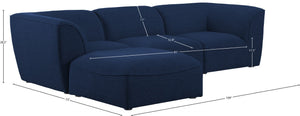 Miramar Linen Textured Fabric / Engineered Wood / Foam Contemporary Navy Durable Linen Textured Modular Sectional - 109" W x 73" D x 28.5" H