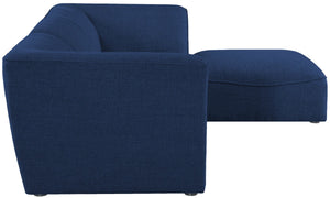 Miramar Linen Textured Fabric / Engineered Wood / Foam Contemporary Navy Durable Linen Textured Modular Sectional - 109" W x 73" D x 28.5" H