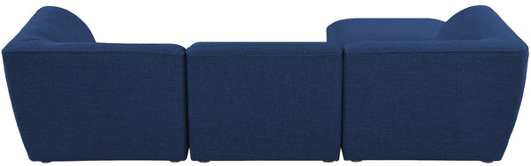 Miramar Linen Textured Fabric / Engineered Wood / Foam Contemporary Navy Durable Linen Textured Modular Sectional - 109" W x 73" D x 28.5" H