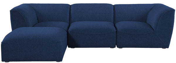 Miramar Linen Textured Fabric / Engineered Wood / Foam Contemporary Navy Durable Linen Textured Modular Sectional - 109" W x 73" D x 28.5" H