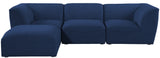 Miramar Linen Textured Fabric / Engineered Wood / Foam Contemporary Navy Durable Linen Textured Modular Sectional - 109" W x 73" D x 28.5" H