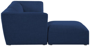Miramar Linen Textured Fabric / Engineered Wood / Foam Contemporary Navy Durable Linen Textured Modular Sectional - 109" W x 73" D x 28.5" H