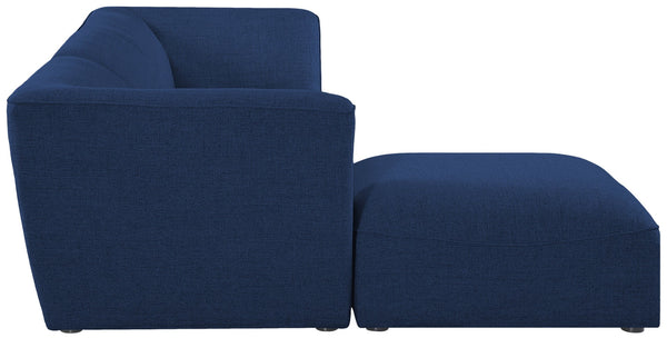 Miramar Linen Textured Fabric / Engineered Wood / Foam Contemporary Navy Durable Linen Textured Modular Sectional - 109" W x 73" D x 28.5" H