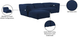 Miramar Linen Textured Fabric / Engineered Wood / Foam Contemporary Navy Durable Linen Textured Modular Sectional - 109" W x 71" D x 28.5" H