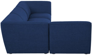Miramar Linen Textured Fabric / Engineered Wood / Foam Contemporary Navy Durable Linen Textured Modular Sectional - 109" W x 71" D x 28.5" H