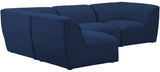 Miramar Linen Textured Fabric / Engineered Wood / Foam Contemporary Navy Durable Linen Textured Modular Sectional - 109" W x 71" D x 28.5" H