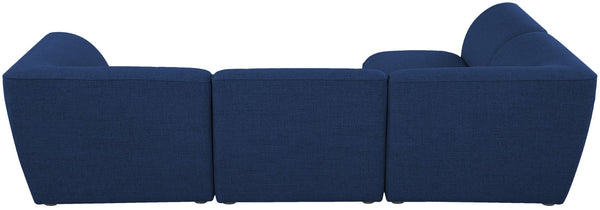 Miramar Linen Textured Fabric / Engineered Wood / Foam Contemporary Navy Durable Linen Textured Modular Sectional - 109" W x 71" D x 28.5" H