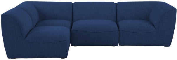 Miramar Linen Textured Fabric / Engineered Wood / Foam Contemporary Navy Durable Linen Textured Modular Sectional - 109" W x 71" D x 28.5" H