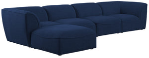 Miramar Linen Textured Fabric / Engineered Wood / Foam Contemporary Navy Durable Linen Textured Modular Sectional - 142" W x 73" D x 28.5" H