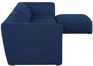 Miramar Linen Textured Fabric / Engineered Wood / Foam Contemporary Navy Durable Linen Textured Modular Sectional - 142" W x 73" D x 28.5" H