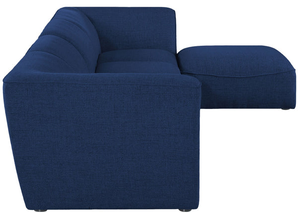 Miramar Linen Textured Fabric / Engineered Wood / Foam Contemporary Navy Durable Linen Textured Modular Sectional - 142" W x 73" D x 28.5" H