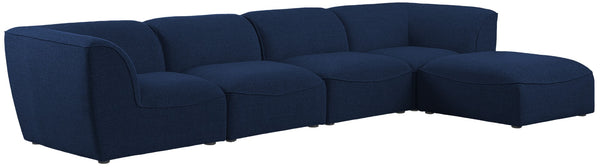 Miramar Linen Textured Fabric / Engineered Wood / Foam Contemporary Navy Durable Linen Textured Modular Sectional - 142" W x 73" D x 28.5" H