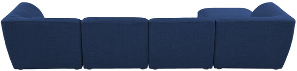Miramar Linen Textured Fabric / Engineered Wood / Foam Contemporary Navy Durable Linen Textured Modular Sectional - 142" W x 73" D x 28.5" H