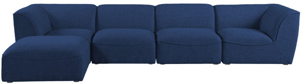 Miramar Linen Textured Fabric / Engineered Wood / Foam Contemporary Navy Durable Linen Textured Modular Sectional - 142" W x 73" D x 28.5" H