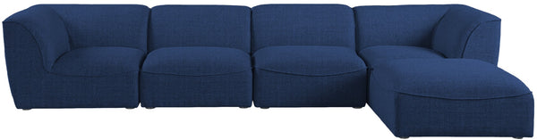 Miramar Linen Textured Fabric / Engineered Wood / Foam Contemporary Navy Durable Linen Textured Modular Sectional - 142" W x 73" D x 28.5" H