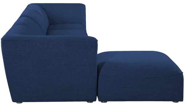 Miramar Linen Textured Fabric / Engineered Wood / Foam Contemporary Navy Durable Linen Textured Modular Sectional - 142" W x 73" D x 28.5" H
