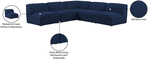 Miramar Linen Textured Fabric / Engineered Wood / Foam Contemporary Navy Durable Linen Textured Modular Sectional - 104" W x 104" D x 28.5" H