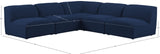 Miramar Linen Textured Fabric / Engineered Wood / Foam Contemporary Navy Durable Linen Textured Modular Sectional - 104" W x 104" D x 28.5" H