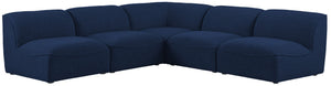 Miramar Linen Textured Fabric / Engineered Wood / Foam Contemporary Navy Durable Linen Textured Modular Sectional - 104" W x 104" D x 28.5" H