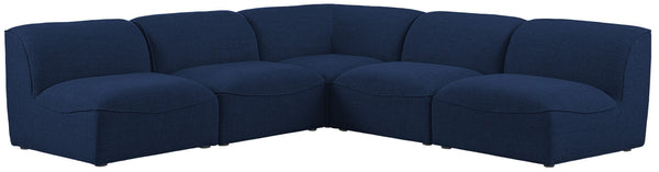 Miramar Linen Textured Fabric / Engineered Wood / Foam Contemporary Navy Durable Linen Textured Modular Sectional - 104" W x 104" D x 28.5" H