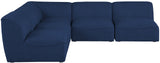 Miramar Linen Textured Fabric / Engineered Wood / Foam Contemporary Navy Durable Linen Textured Modular Sectional - 104" W x 104" D x 28.5" H