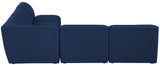 Miramar Linen Textured Fabric / Engineered Wood / Foam Contemporary Navy Durable Linen Textured Modular Sectional - 104" W x 104" D x 28.5" H