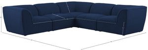Miramar Linen Textured Fabric / Engineered Wood / Foam Contemporary Navy Durable Linen Textured Modular Sectional - 109" W x 109" D x 28.5" H