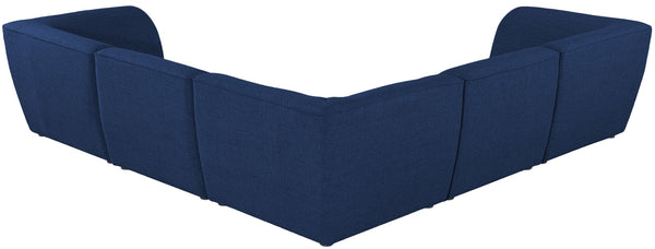 Miramar Linen Textured Fabric / Engineered Wood / Foam Contemporary Navy Durable Linen Textured Modular Sectional - 109" W x 109" D x 28.5" H