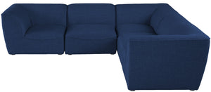 Miramar Linen Textured Fabric / Engineered Wood / Foam Contemporary Navy Durable Linen Textured Modular Sectional - 109" W x 109" D x 28.5" H