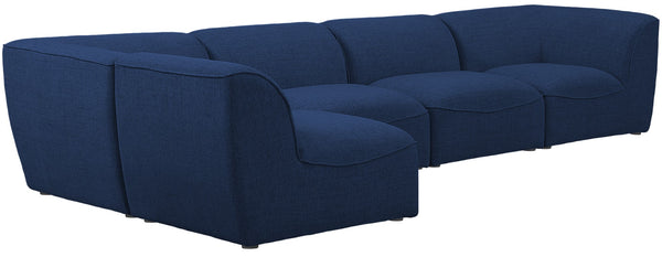 Miramar Linen Textured Fabric / Engineered Wood / Foam Contemporary Navy Durable Linen Textured Modular Sectional - 142" W x 71" D x 28.5" H
