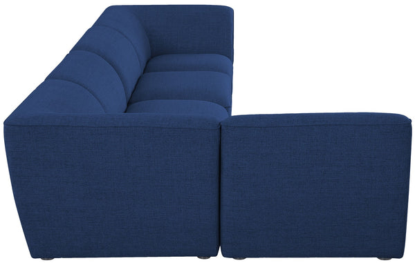 Miramar Linen Textured Fabric / Engineered Wood / Foam Contemporary Navy Durable Linen Textured Modular Sectional - 142" W x 71" D x 28.5" H