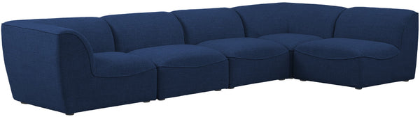 Miramar Linen Textured Fabric / Engineered Wood / Foam Contemporary Navy Durable Linen Textured Modular Sectional - 142" W x 71" D x 28.5" H