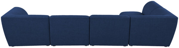 Miramar Linen Textured Fabric / Engineered Wood / Foam Contemporary Navy Durable Linen Textured Modular Sectional - 142" W x 71" D x 28.5" H