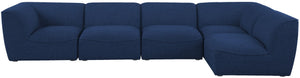 Miramar Linen Textured Fabric / Engineered Wood / Foam Contemporary Navy Durable Linen Textured Modular Sectional - 142" W x 71" D x 28.5" H