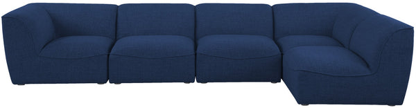Miramar Linen Textured Fabric / Engineered Wood / Foam Contemporary Navy Durable Linen Textured Modular Sectional - 142" W x 71" D x 28.5" H