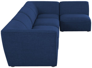Miramar Linen Textured Fabric / Engineered Wood / Foam Contemporary Navy Durable Linen Textured Modular Sectional - 142" W x 71" D x 28.5" H
