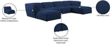 Miramar Linen Textured Fabric / Engineered Wood / Foam Contemporary Navy Durable Linen Textured Modular Sectional - 142" W x 73" D x 28.5" H